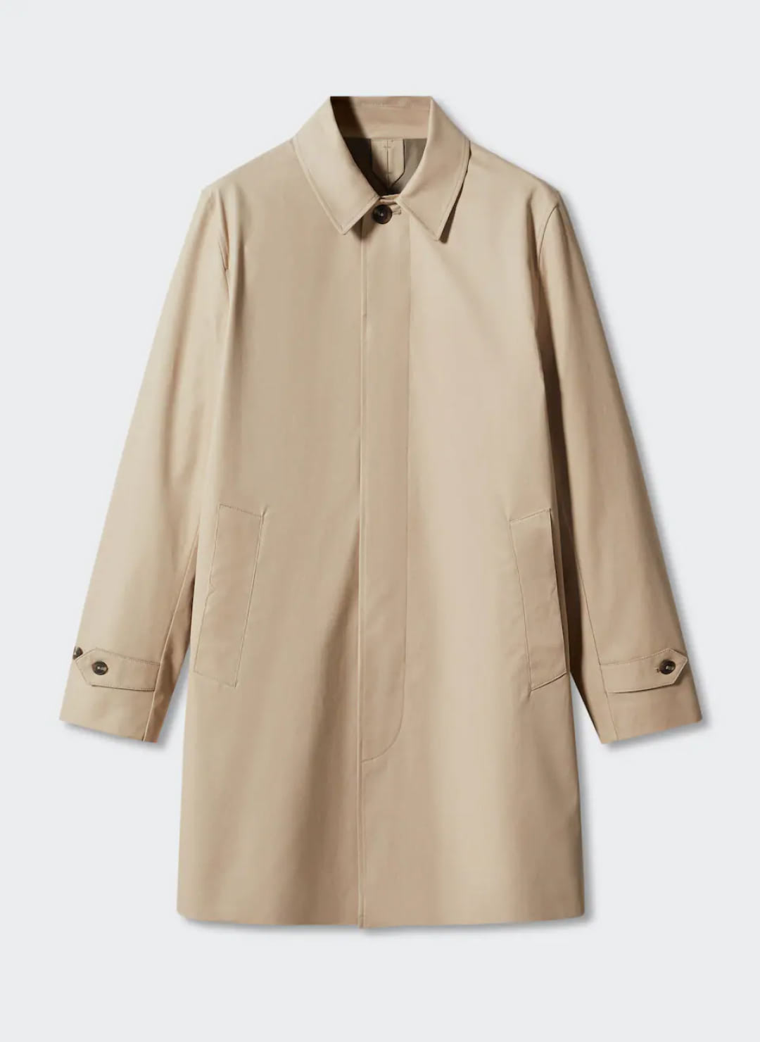 Water - repellent cotton trench coat